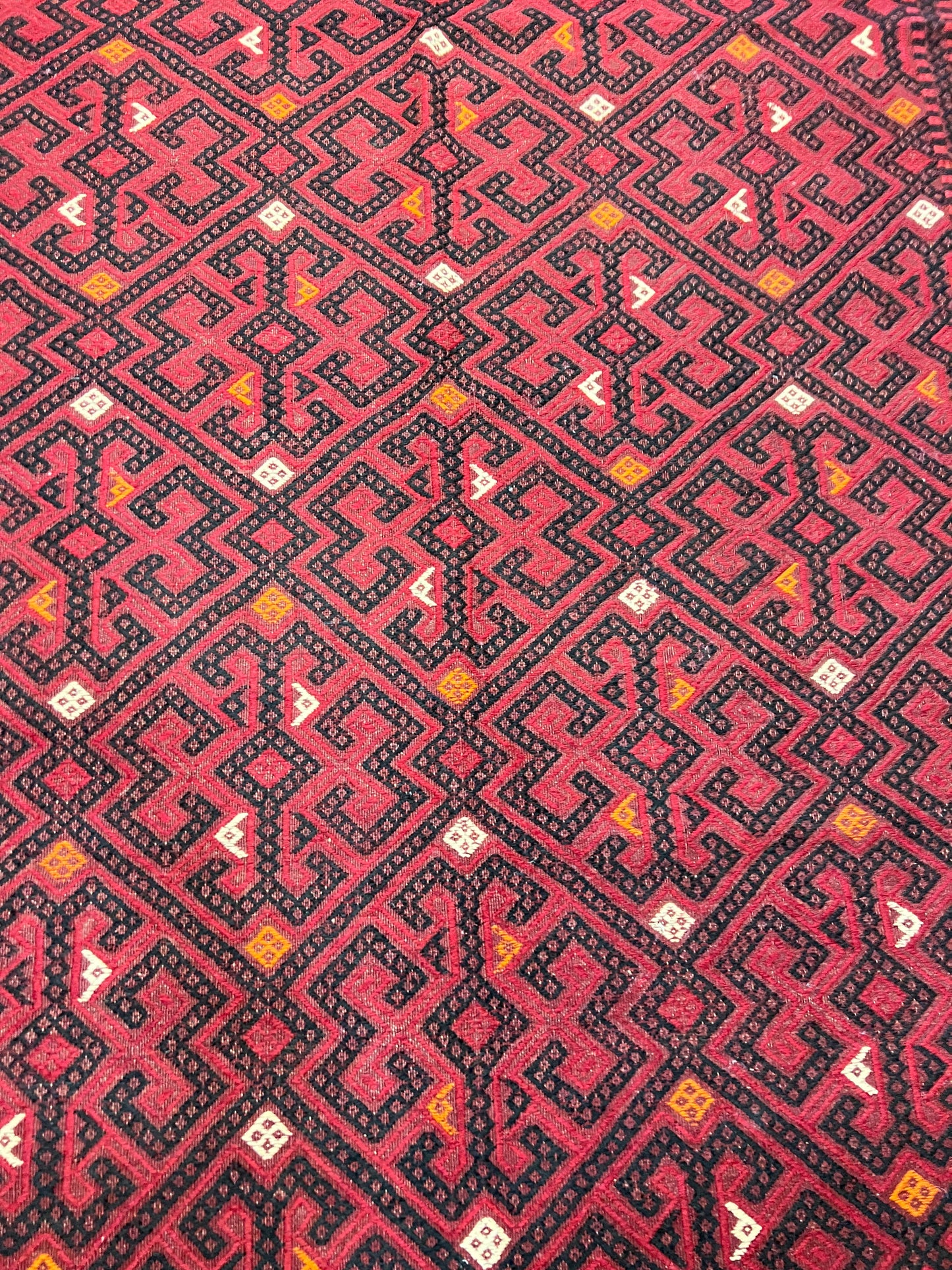 Handgeweven Turkmens Soumak Kelim 290 X 209 Cm