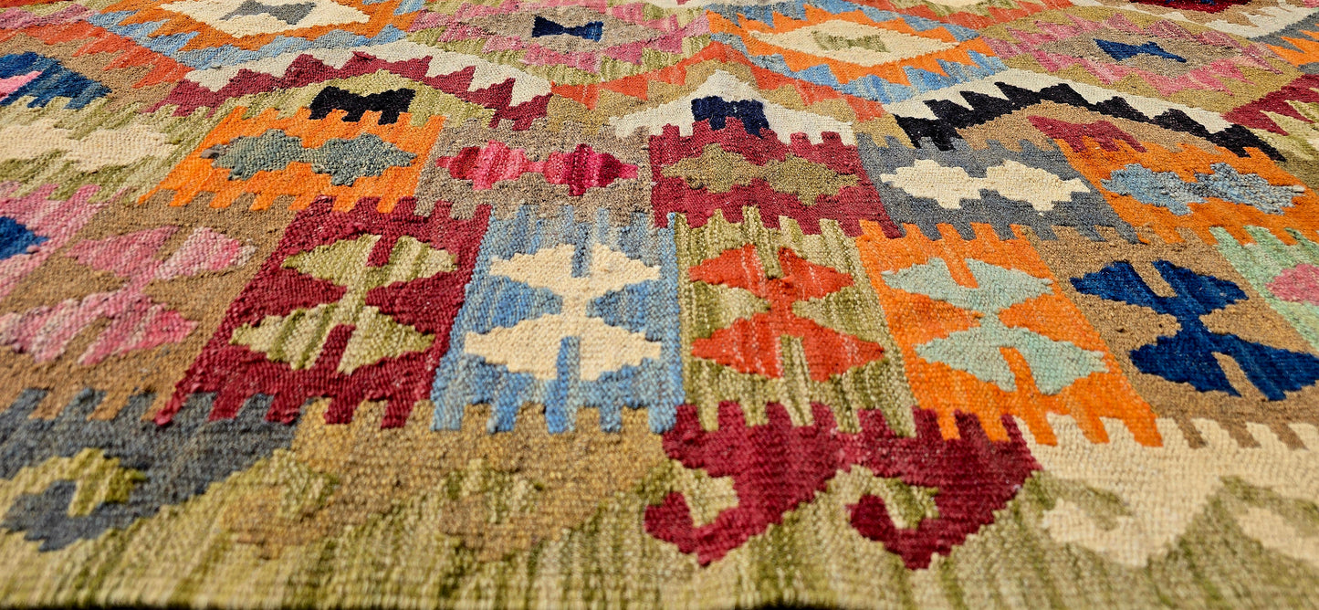 Handgeweven Oosterse Qashqai Kelim 200 X 153 Cm