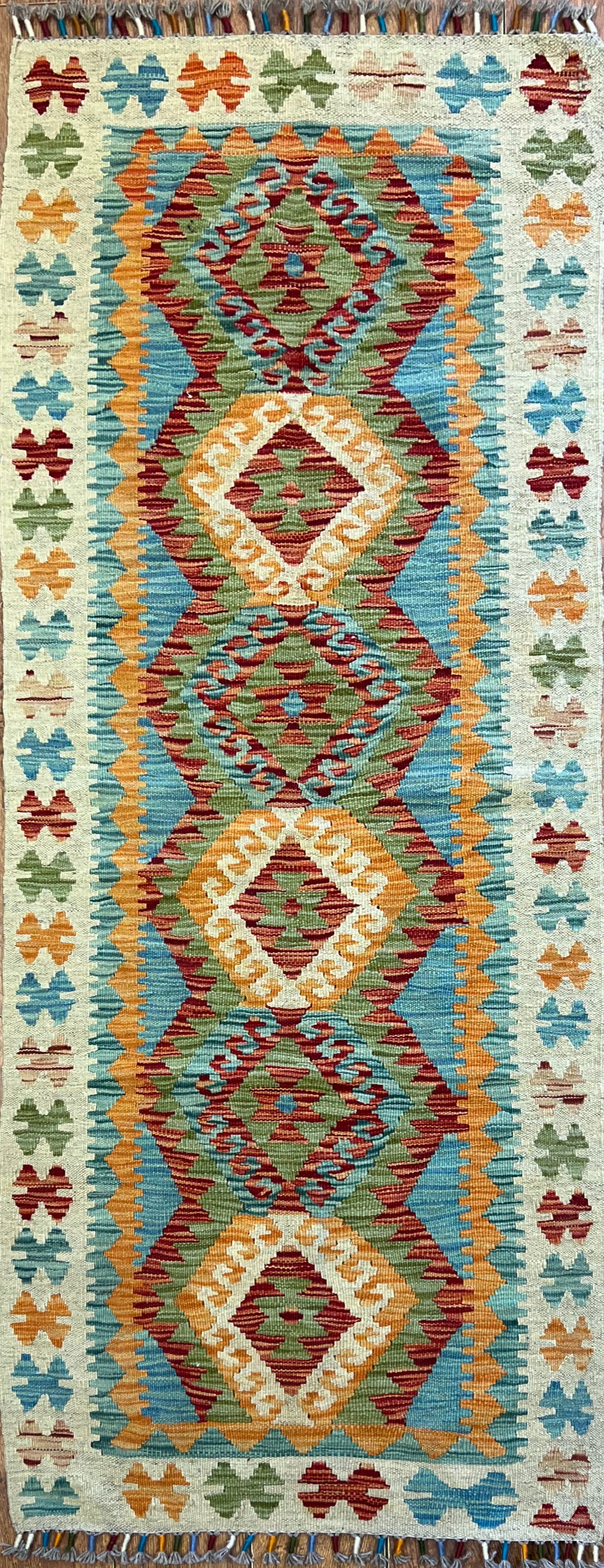 Handgeweven Afghans Kelim 206 X 0,68 Cm