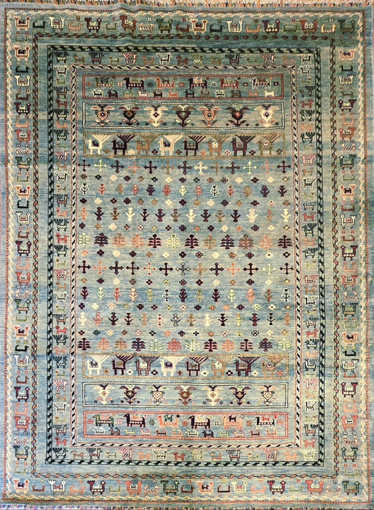 Handgeknoopt Oosterse Shasavan Tapijt 296 X 201 Cm