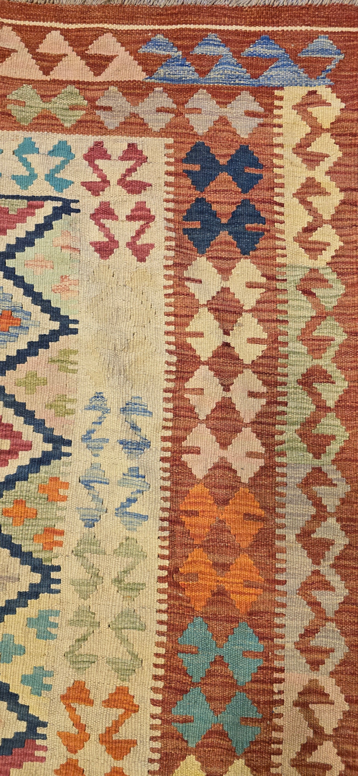 Handgeweven Oosterse Kelim maat 248 X 180 Cm