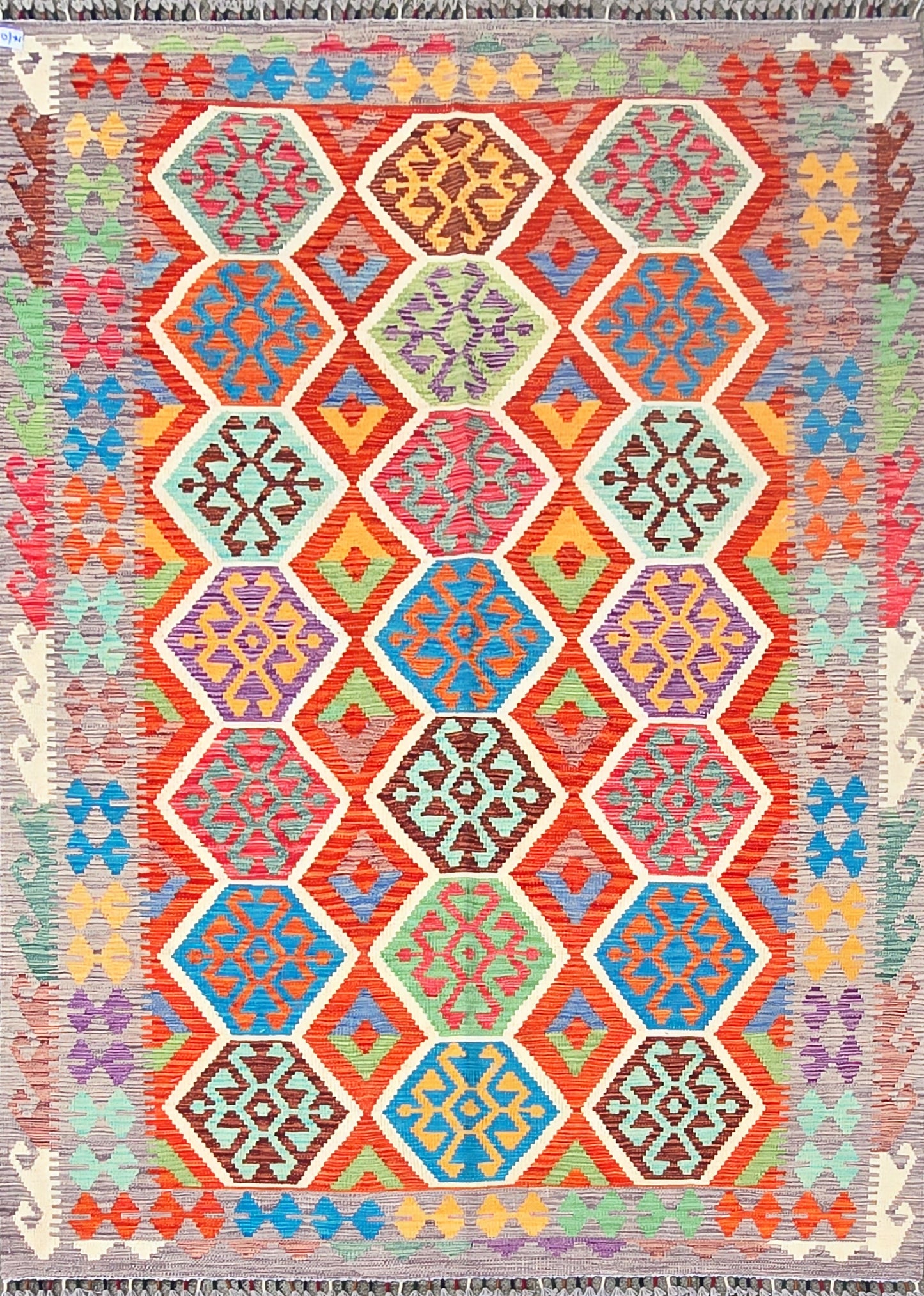 Handgeweven Oosterse Kelim 245 X 164 Cm