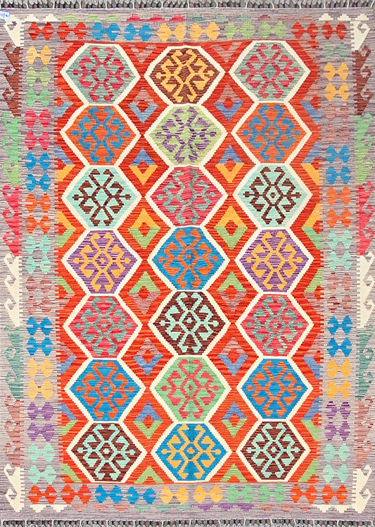 Handgeweven Oosterse Kelim 245 X 164 Cm