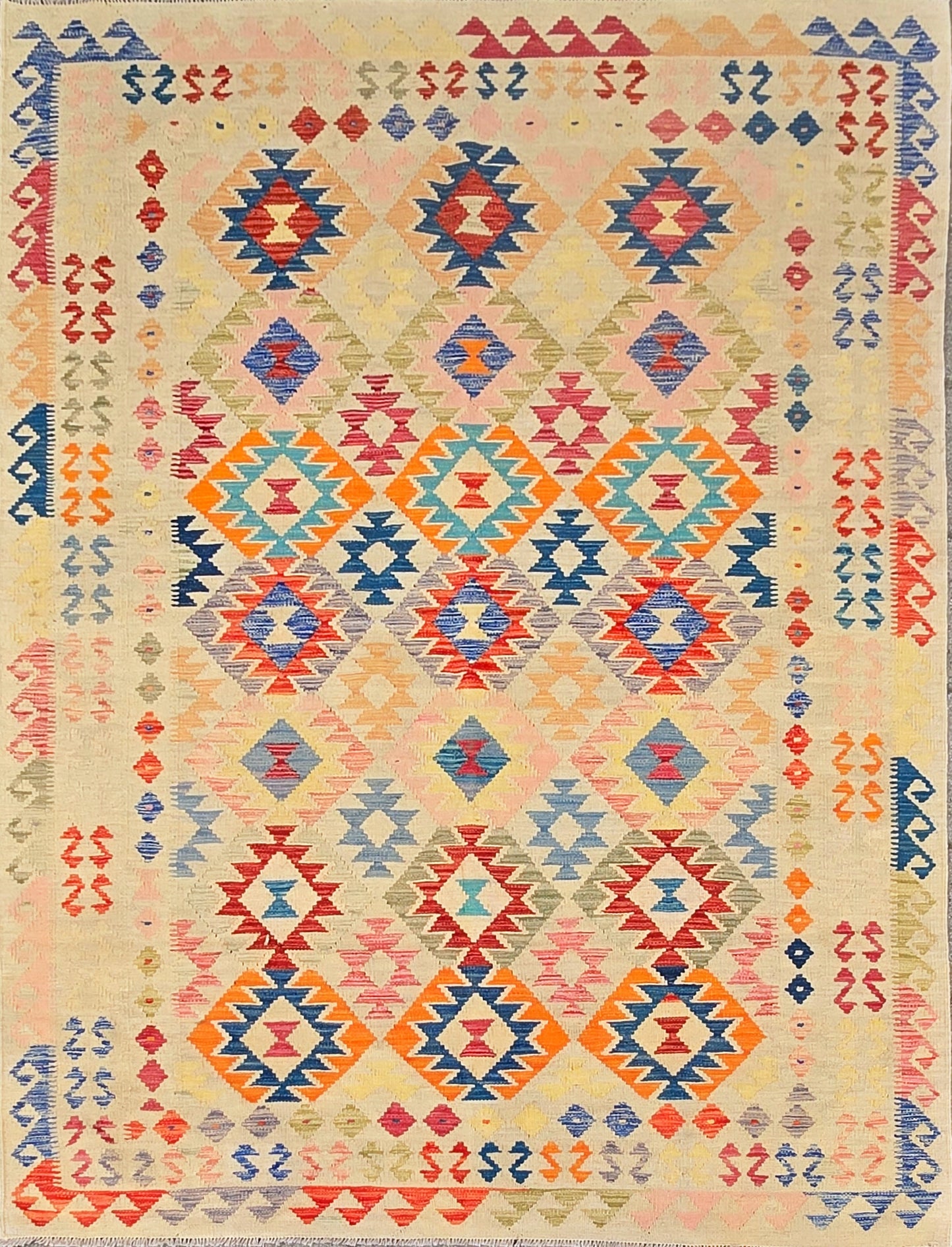 Handgeweven Oosterse Kelim 241 X 173 Cm