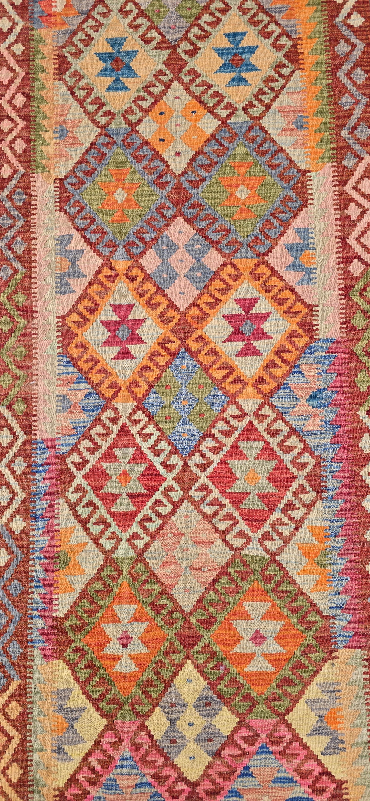 Handgeweven Oosterse loper Kelim 295 X 82 Cm