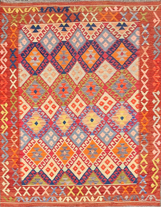 Handgeweven Oosterse Qashqai Kelim 200 X 150 Cm