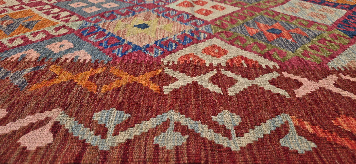Handgeweven Oosterse Qashqai Kelim 200 X 150 Cm