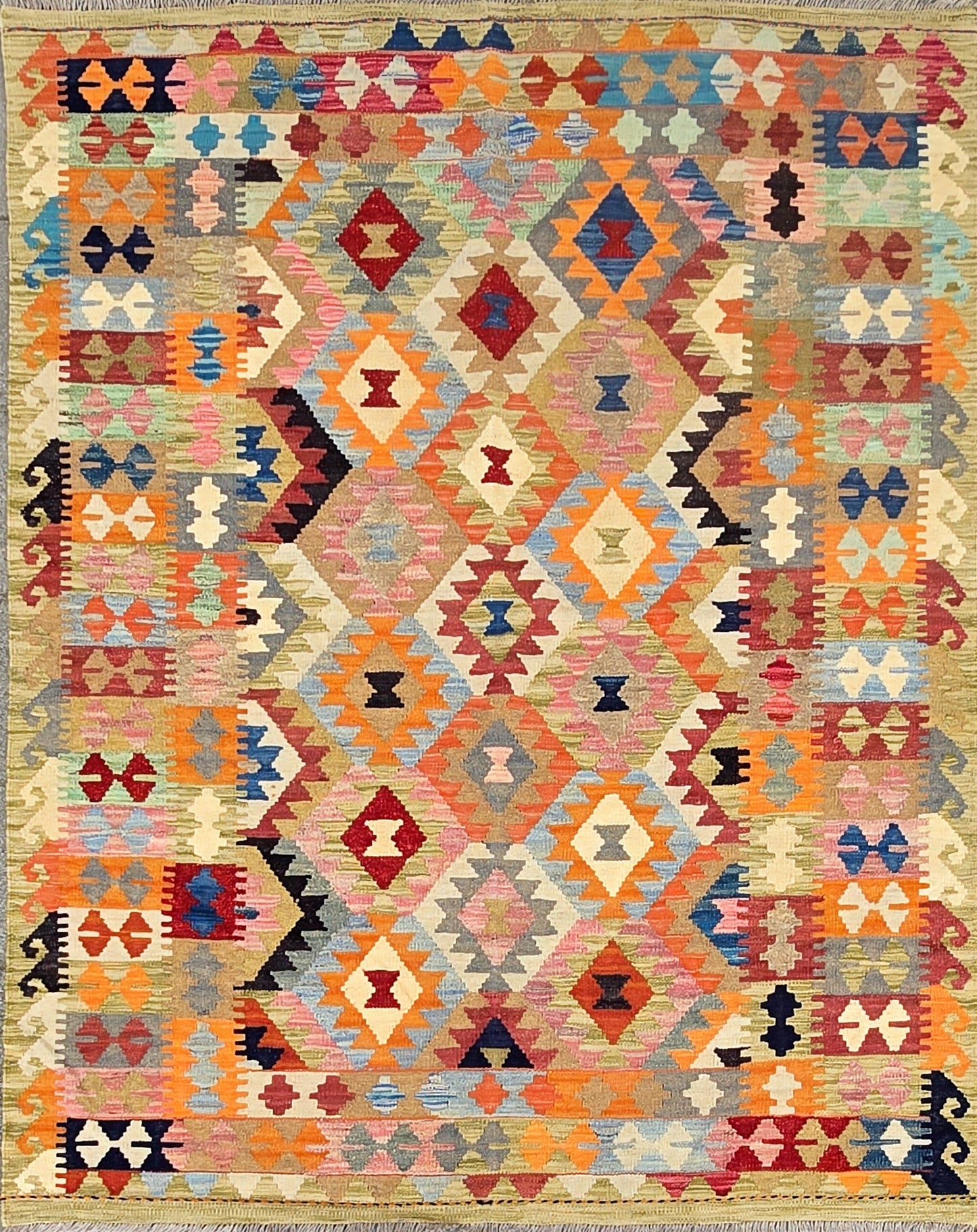 Handgeweven Oosterse Qashqai Kelim 200 X 153 Cm