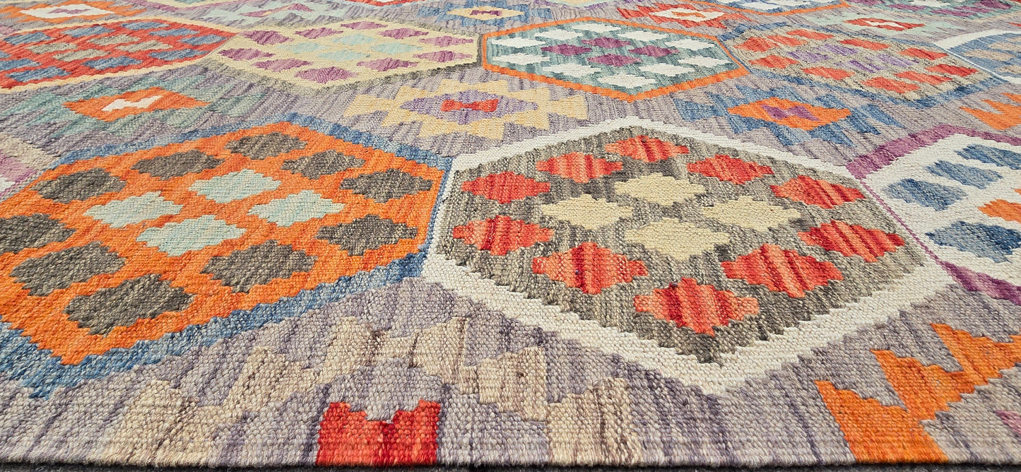 Handgeweven Oosterse Kelim 302 X 209 Cm